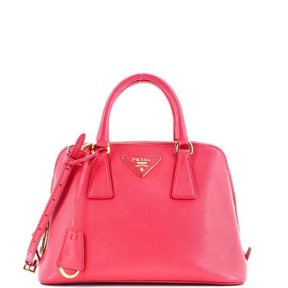 Prada Promenade Bag Saffiano Leather Small Pink